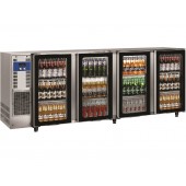 Bancada Industrial Refrigerada para Garrafas em Aço Inoxidável com 4 Portas de Vidro, 783 Litros, +1º +8º C (transporte incluído) - Refª 102295