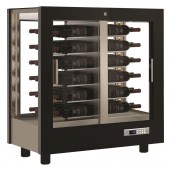 Armário Refrigerado Ventilado, Vitrina para Vinhos, Adega Preta com Portas em Vidro, 216 Litros, +4º +16º C (transporte incluído) - Refª 102334