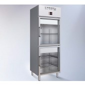 Armário Refrigerado Industrial Ventilado em Inox GN 1/1 da linha 600 de 438 Litros com 2 Compartimentos Independentes com Portas de Vidro, +3º+6º C / +3º+6º C (transporte incluído) - Refª 102368