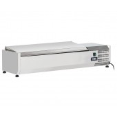 Estrutura Refrigerada Profissional GN 1/4 com Tampa em Aço Inoxidável, 1200 mm, +2º +8º C (transporte incluído) - Refª 102809