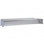 Estrutura Refrigerada Profissional GN 1/3 com Tampa em Aço Inoxidável, 1800 mm, +2º +8º C (transporte incluído) - Refª 102812