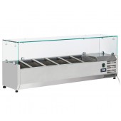 Estrutura Refrigerada Profissional GN 1/4 com Topo em Vidro, 1400 mm, +2º +8º C (transporte incluído) - Refª 102816