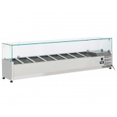 Estrutura Refrigerada Profissional GN 1/4 com Topo em Vidro, 1800 mm, +2º +8º C (transporte incluído) - Refª 102817