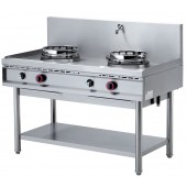 Fogão a Gás Asiático WOK de 3 Queimadores com Cortina de Água, 26000 Watts (transporte incluído) - Refª 100401