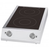 Fogão de Indução Elétrico com Placa Vitrocerâmica Profissional de 2 Zonas Independentes (transporte incluído) - Refª 102922