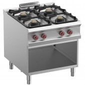 Fogão Industrial a Gás da Linha 900 com 4 Queimadores (2x 7kW + 2x 11kW) sobre Armário Aberto, 30960 kcal/h (transporte incluído) - Refª 100150
