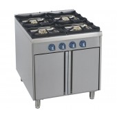 Fogão Industrial a Gás com 4 Queimadores Potentes sobre Móvel com Portas (transporte incluído) - Refª 102998