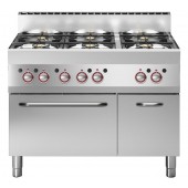 Fogão Industrial a Gás de 6 Queimadores com Forno Profissional e Armário (transporte incluído) - Refª 100005