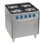 Fogão Industrial a Gás com 4 Queimadores Potentes com Forno Profissional a Gás (transporte incluído) - Refª 102876