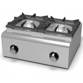 Fogão Industrial a Gás de Bancada com 2 Bocas, 9460 kcal/h, Potência Total dos Queimadores de 11000 Watts (transporte incluído) - Refª 102714