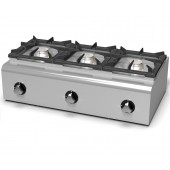 Fogão Industrial a Gás de Bancada com 3 Bocas, 14190 kcal/h, Potência Total dos Queimadores de 16500 Watts (transporte incluído) - Refª 102715