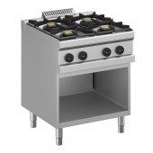 Fogão Industrial a Gás de Quatro Queimadores sobre Armário, 4x Bocas de 5,5 kW, kcal/h 18917, Potência de 22000 Watts (transporte incluído) - Refª 100366