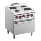 Fogão Industrial Eléctrico de 4 Placas com Forno com Grill, 13500 Watts (transporte incluído) - Refª 100074