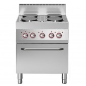 Fogão Industrial Elétrico de 4 Placas e Forno de Convecção Profissional, 14360 Watts (transporte incluído) - Refª 100014