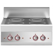 Fogão Industrial Elétrico de 4 Zonas em Vitrocerâmica, 9200 Watts (transporte incluído) - Refª 100016