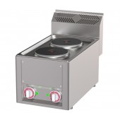 Fogão Industrial Elétrico Trifásico de Bancada com 2 Placas, Chapas com Ø 180 mm, Potência de 4000 Watts (transporte incluído) - Refª 102565
