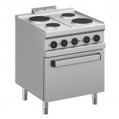 Fogão Industrial Elétrico Trifásico de 4 Placas, (duas chapas de 1,5 kW +2 de 2,6 kW) + Forno com Grill, Potência Total de 13500 Watts (transporte incluído) - Refª 100371
