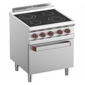 Fogão Industrial Eléctrico de 4 Zonas em Vidrocerâmica e Forno com Grill, 13700 Watts (transporte incluído) - Refª 100078
