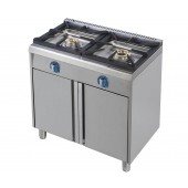 Fogão Industrial a Gás com 2 Queimadores Potentes com Pilotos sobre Móvel com Portas (transporte incluído) - Refª 102995