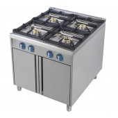 Fogão Industrial a Gás com 4 Queimadores Potentes com Pilotos sobre Móvel com Portas (transporte incluído) - Refª 102999