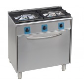 Fogão Industrial a Gás com 2 Queimadores Potentes com Pilotos e Forno Profissional a Gás (transporte incluído) - Refª 102867