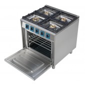 Fogão Industrial a Gás com 4 Queimadores Potentes com Pilotos e Forno Profissional a Gás (transporte incluído) - Refª 102877