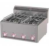 Fogão Industrial a Gás de Bancada com 4 Queimadores, 11350 Kcal/h, Potência de 13200 Watts (transporte incluído) - Refª 102781