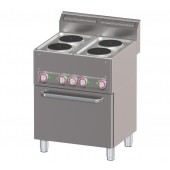 Fogão Profissional Elétrico Trifásico com 4 Placas e Forno de Convecção GN 1/1, Potência de 11130 Watts (transporte incluído) - Refª 102777