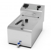 Fritadeira Industrial Elétrica de Bancada Monofásica POTENTE de 8 Litros com Cabeça Removível, Cesto, Tampa e Torneira, +195°C, 5500 Watts (transporte incluído) - Refª 102700