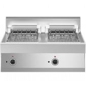 Grelhador Industrial Elétrico a Vapor de 2 Zonas com Cubas de Água Removíveis, 2x Grelhas com 270x450 mm, Potência de 8000 Watts (transporte incluído) - Refª 102752