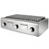 Grelhador Industrial a Gás de Pedra Lávica de 3 Zonas com 900x500x280 mm (LxPxA), 16779 kcal/h, Potência de 19500 Watts (transporte incluído) - Refª 102717
