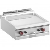 Placa de Grelhar Industrial a Gás Lisa de 2 Zonas Cromo Protegidas, Grelhador com Chapa Fry Top Dupla Profissional (transporte incluído) - Refª 100100