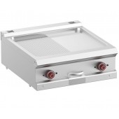 Placa de Grelhar Industrial Elétrica de 2 Zonas Lisa e Ranhurada Cromo Protegidas, Grelhador com Chapa Fry Top Dupla Profissional (transporte incluído) - Refª 100111