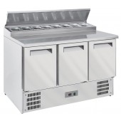 Mesa de Preparação de 3 Portas GN 1/1 com Estrutura Refrigerada (transporte incluído) - Refª 102828