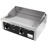 Placa de Grelhar Industrial a Gás de 2 Zonas com Chapa Fry Top Lisa com Espessura de 15 mm e Tratamento Cromo, 10750 kcal/h, Potência de 12500 Watts (transporte incluído) - Refª 102116