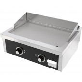 Placa de Grelhar Industrial a Gás de 2 Zonas com Chapa Fry Top Lisa com Espessura de 15 mm, 10750 kcal/h, Potência de 12500 Watts (transporte incluído) - Refª 102115