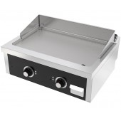 Placa de Grelhar Industrial Elétrica Trifásica de 2 Zonas com Chapa Fry Top Lisa com Espessura de 15 mm, Potência de 7800 Watts, +100º +300º C (transporte incluído) - Refª 102726