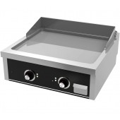 Placa de Grelhar Industrial Elétrica Trifásica de 2 Zonas com Chapa Fry Top Lisa com Espessura de 15 mm e Tratamento Cromo, Potência de 9000 Watts, +100º +300º C (transporte incluído) - Refª 102149