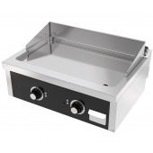 Placa de Grelhar Industrial Elétrica Trifásica de 2 Zonas com Chapa Fry Top Lisa com Espessura de 15 mm e Tratamento Cromo, Potência de 7800 Watts, +100º +300º C (transporte incluído) - Refª 102730