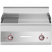 Placa de Grelhar Industrial Elétrica, Chapa Lisa e com Ranhuras, Fry Top de 2 Zonas, 9000 Watts (transporte incluído) - Refª 100035