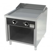 Placa de Grelhar Industrial Elétrica Trifásica de 2 Zonas com Chapa Fry Top Lisa com Espessura de 20 mm e Tratamento Cromo em Armário, Potência de 15000 Watts, +100º +300º C (transporte incluído) - Refª 102748