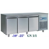 Bancada Negativa de Congelação Ventilada em Aço Inoxidável com 3 Portas GN 1/1 da Linha 700, Congelador 405 Litros, Temperatura -10º -20º C (transporte incluído) - Refª 101154