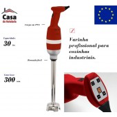 Varinha Mágica Industrial Monofásica para 30 Litros, Misturadora Profissional com Acelerador Regulador de Velocidades e Cano de 300 mm, Comprimento Total de 650 mm, 300 Watts (transporte incluído) - Refª 100472