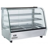 Vitrina Panorâmica Aquecida Ventilada com 3 Prateleiras Removíveis e Sistema de Humidificação para Pastelaria, Temperatura 30º +90º C, 1500 Watts (transporte incluído) - Refª 102803