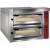 Forno de Pizzas Industrial Elétrico Trifásico de 2 Câmaras para 2x 6 Pizzas Ø 350 mm, Potência de 18600 Watts, +400° C (transporte incluído) - Refª 100956