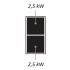 Fogão Industrial Eléctrico da Linha 700 de 2 Placas Quadradas "Heavy Duty" de Incremento Rápido de Temperatura  em Armário Aberto, 5000 Watts (transporte incluído) - Refª 102022
