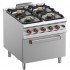 Fogão Industrial a Gás da Linha 900 com 4 Queimadores (2x 7kW + 2x 11kW) com Forno a Gás GN 2/1 (7 kW), 36980 kcal/h (transporte incluído) - Refª 100151