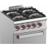 Fogão Industrial a Gás com 4 Queimadores e Forno Elétrico Profissional GN 2/1, Potência de 33300 Watts (transporte incluído) - Refª 100061