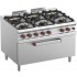 Fogão Industrial a Gás da Linha 900 com 6 Queimadores e Forno Profissional a Gás MAXI largo, 55040 kcal/h, Potência de 64000 Watts (transporte incluído) - Refª 100158
