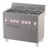 Fogão Industrial a Gás com 6 Queimadores, 3 Bocas de 3 kW + 3 Bicos 3,6 kW, com Forno de Convecção Elétrico Profissional +50° a +300°C, kcal/h 17025, Potência de 19800 Watts (transporte incluído) - Refª 102780